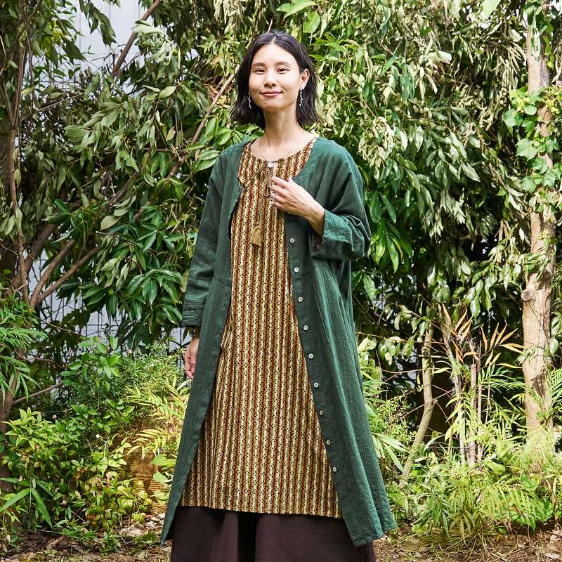 50%OFF スラブ無地Vネック前あきワンピース｜マライカ公式通販