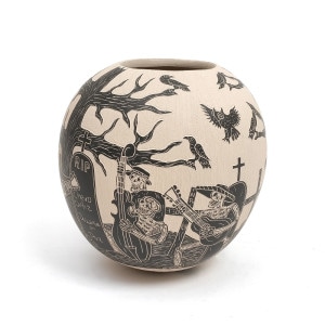 マタ・オルティス陶器 by Adrian corona Trillo カラベラ ボール型 壺