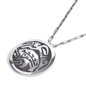 ホピ族 アーロンホナニー オーバーレイ ネックレス ベア×ココペリ