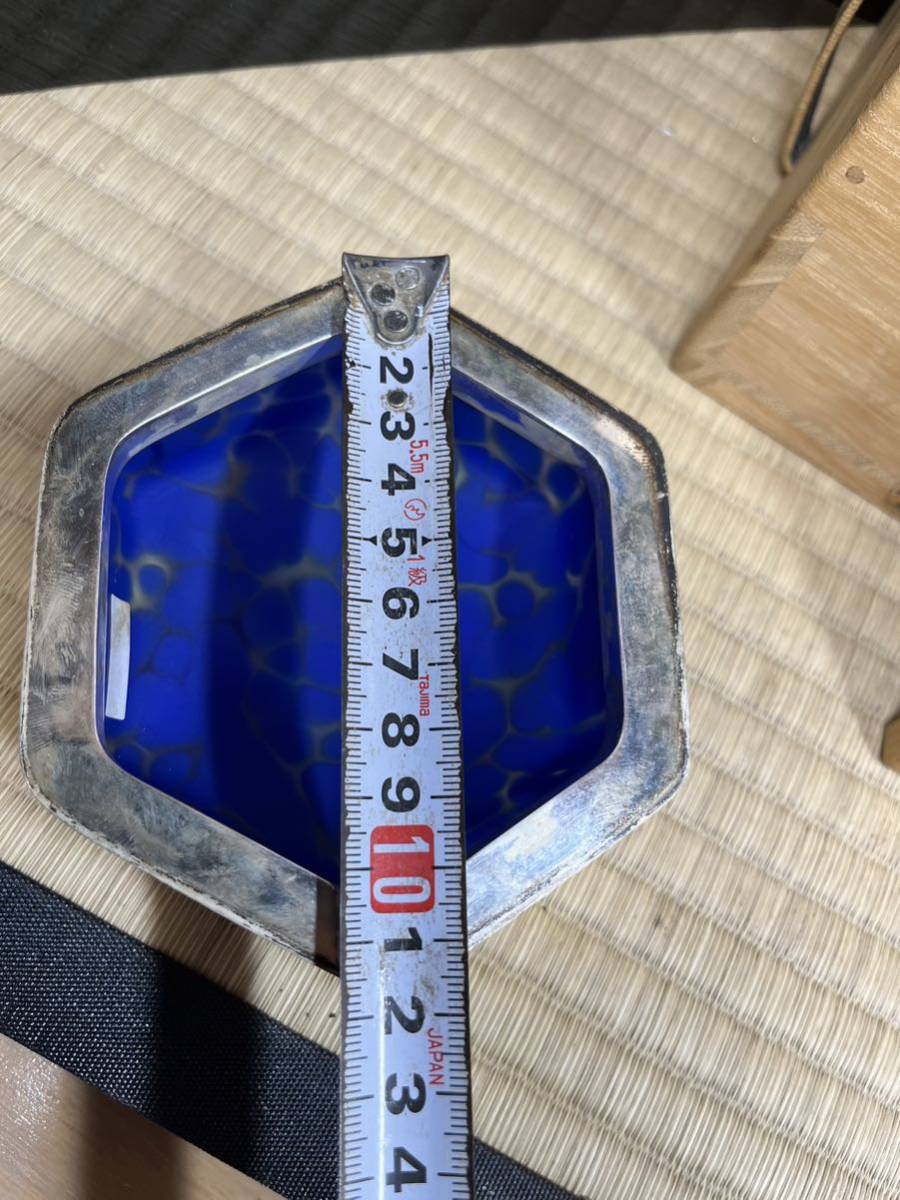 人間国宝 文化勲章 藤田喬平 「手吹 飾筥 湖上の花」 銀覆輪 共箱 栞付