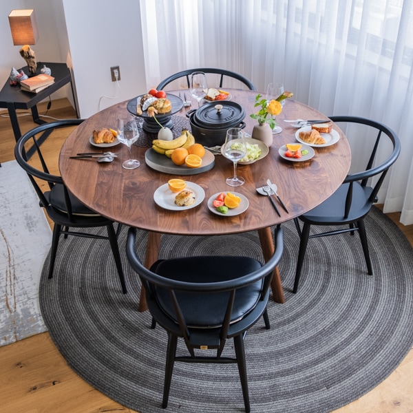 AGILE(アジレ) 丸テーブル サークルダイニングテーブル ウォールナット