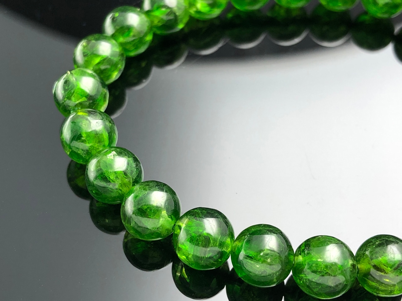1点物】鮮やかで美しい緑の発色☆天然石ブレスレット/クロムダイオプ