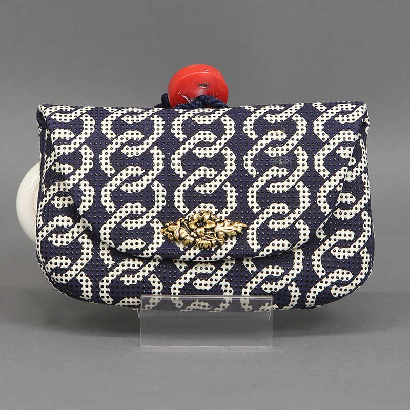 叺（カマス）刻み煙草入れ【印傳｜吉原繋ぎ・紺】祭用品専門店浅草絆纒