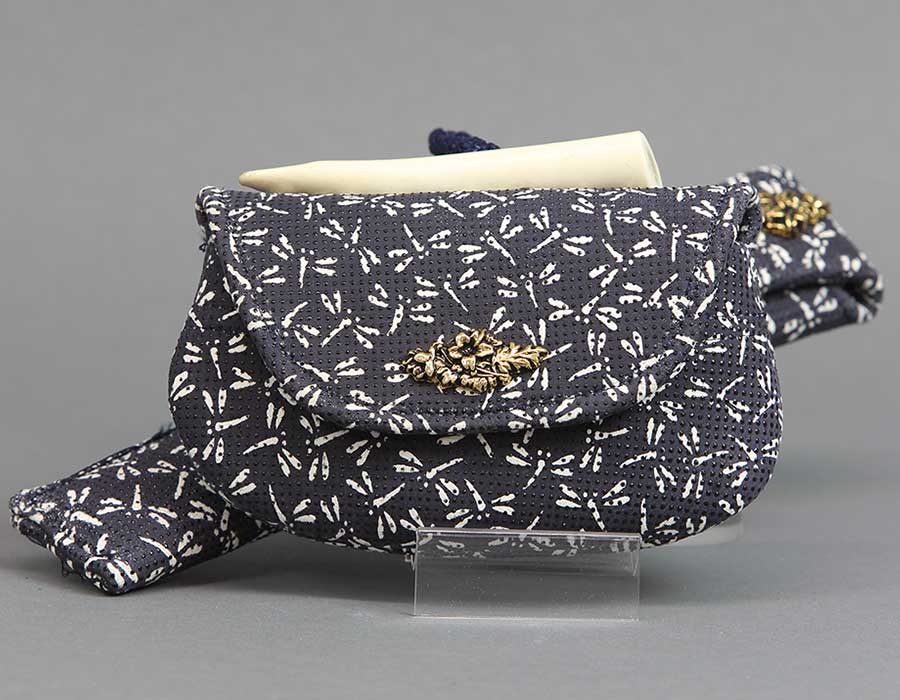 叺（カマス）煙管・刻み煙草入れ【印傳｜蜻蛉（とんぼ）紺】祭用品専門