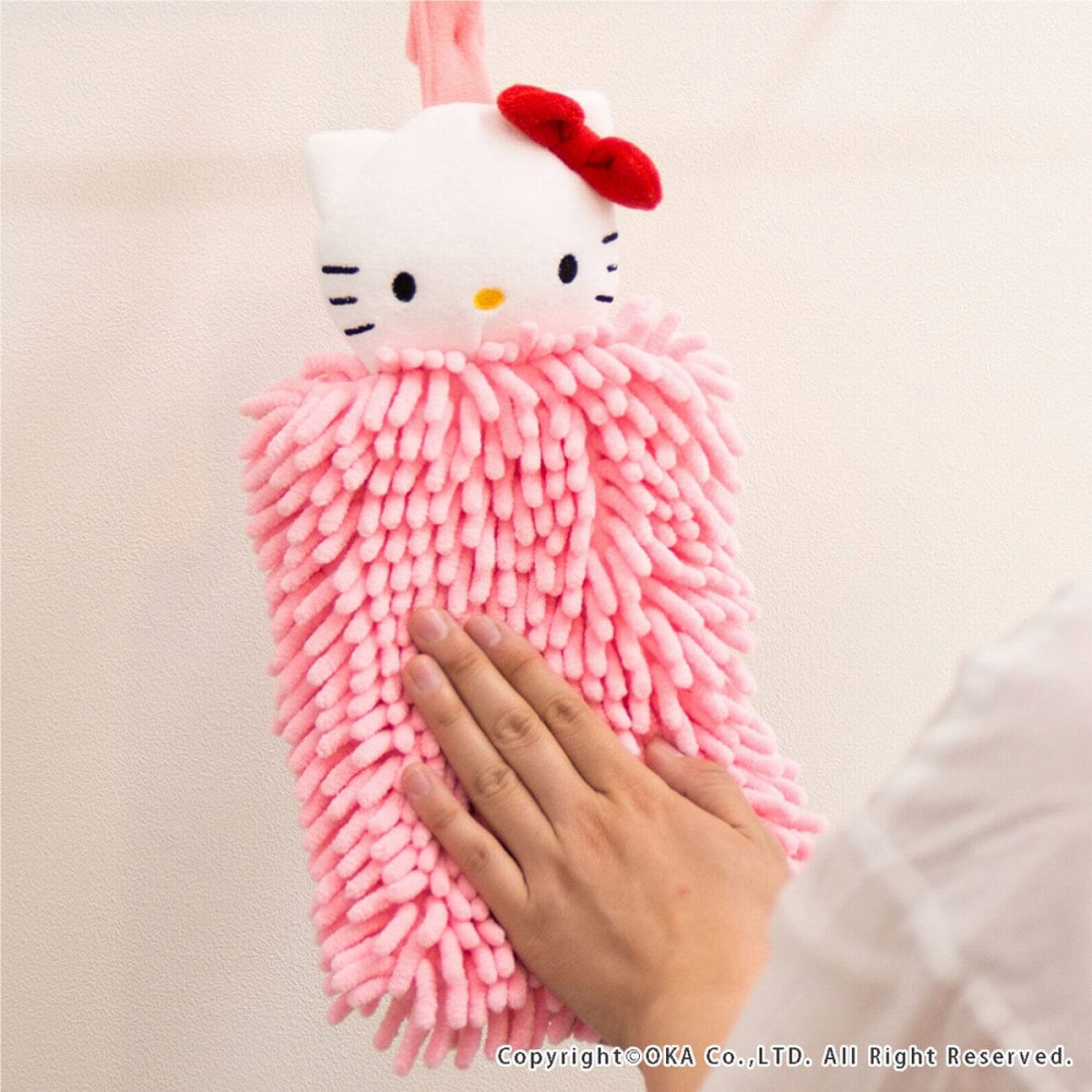 ハローキティ モールタオル （ 洗える マスコット付 約13×36cm つり