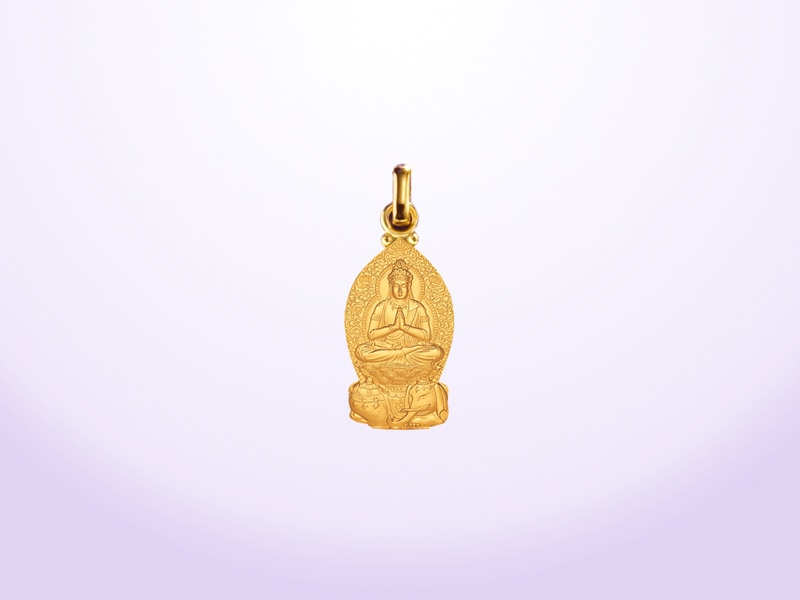 辰・巳歳 普賢菩薩 18金製 御守御本尊ペンダントヘッド | 貴金属神仏具