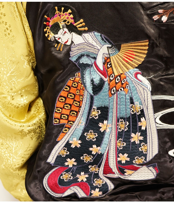 花旅楽団 ハナタビガクダン 和柄 スカジャン メンズ 総刺繍