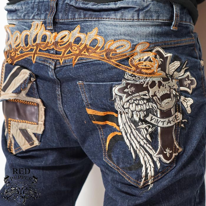 RED PEPPER レッドペッパー メンズ デニム ジーパン ジーンズ スカル
