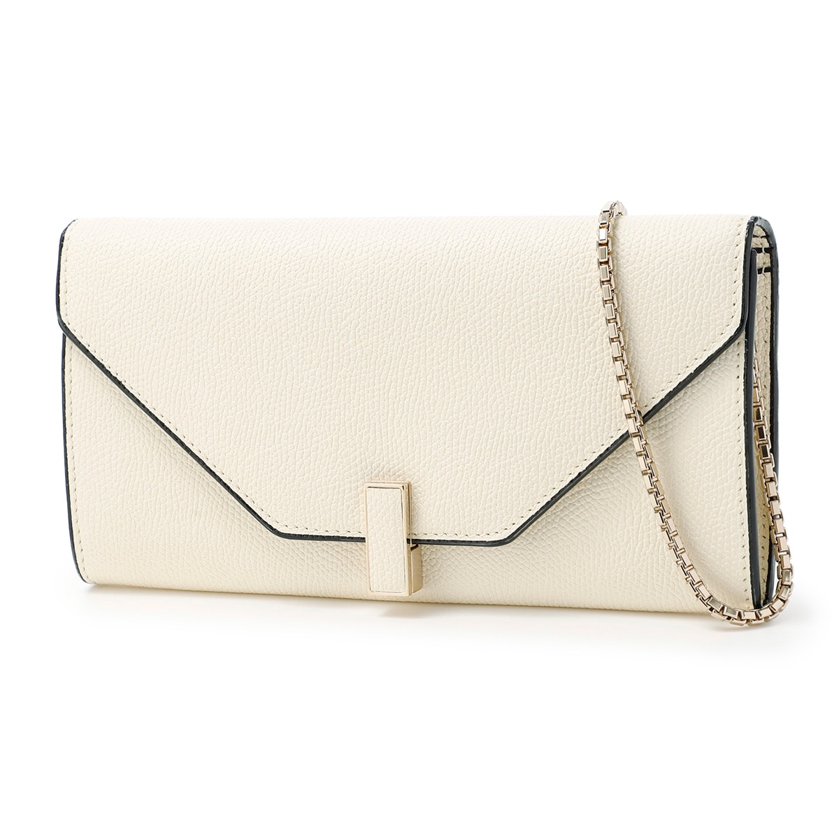 アウトレット】Valextra ヴァレクストラ 長財布 小銭入れ チェーン付き