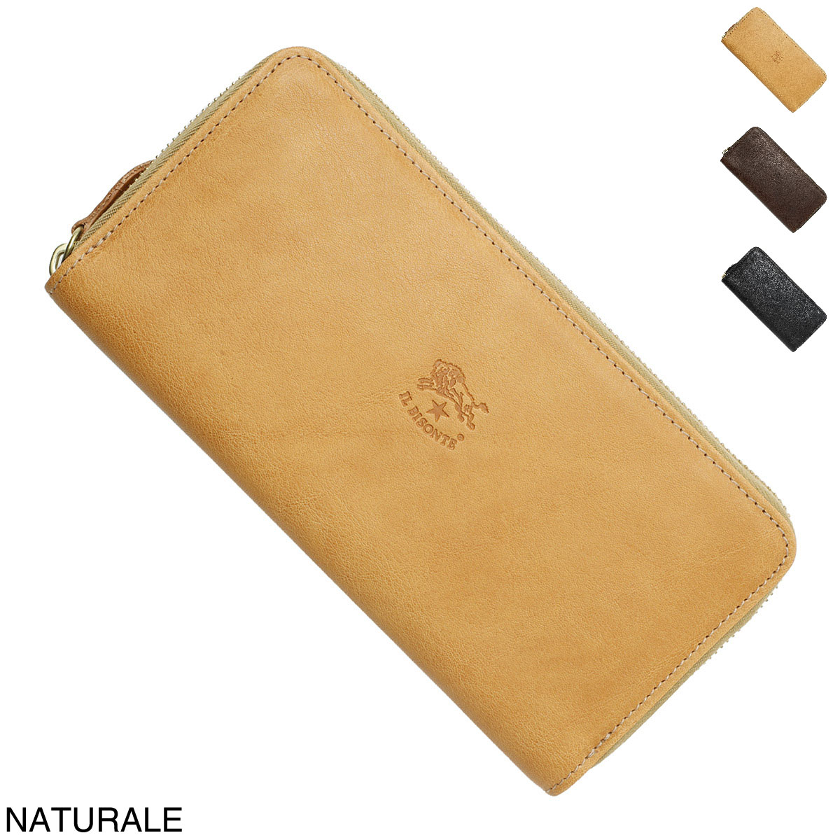 IL BISONTE イルビゾンテ ラウンドファスナー長財布 小銭入れ付き