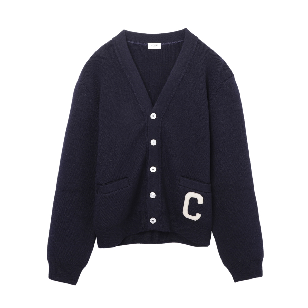 CELINE セリーヌ Vネック カーディガン/CELINE COLLEGE CARDIGAN