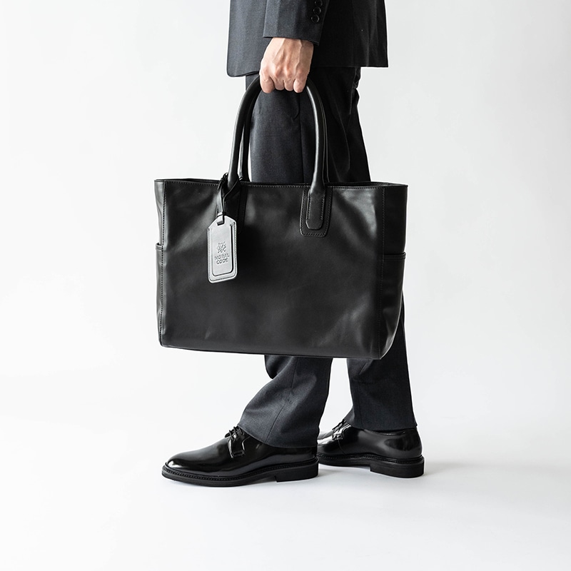 レザートートバッグメンズ 本革 ブラック黒 ビジネス CROSBY-II