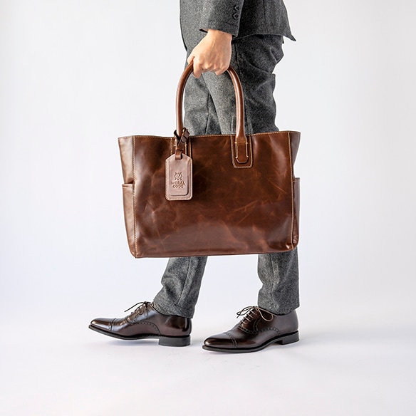 レザートートバッグメンズ本革 鞄 かばん カバン ブラウン茶 ビジネス