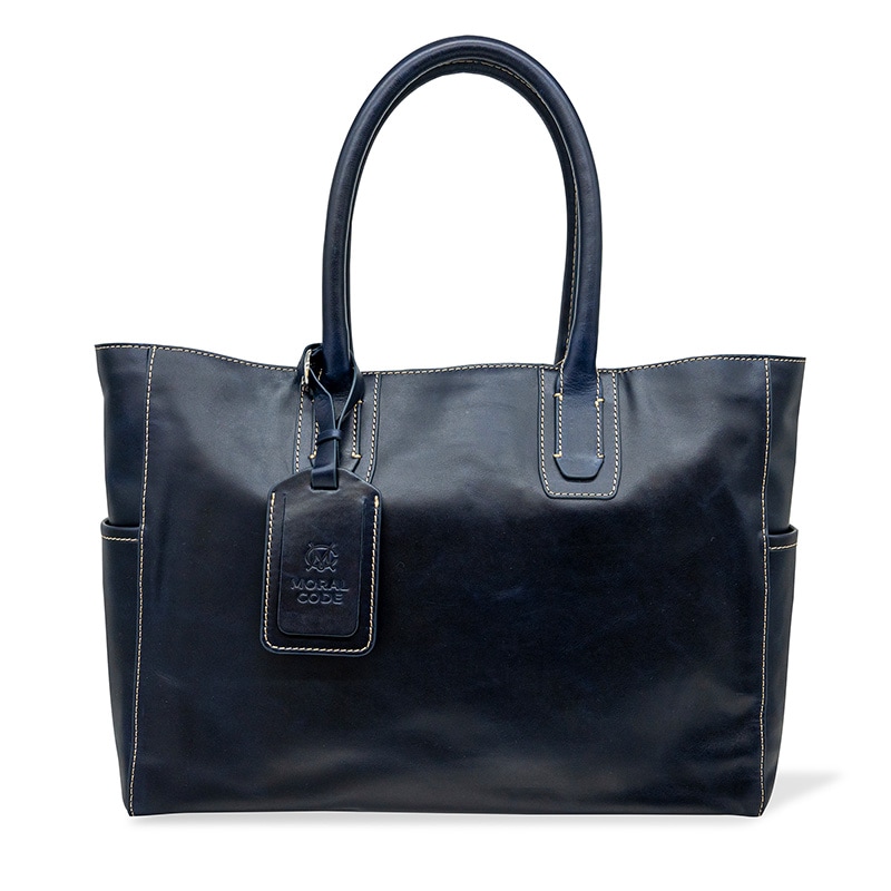 レザートートバッグメンズ 本革 鞄 ネイビー紺 ビジネス CROSBY-II