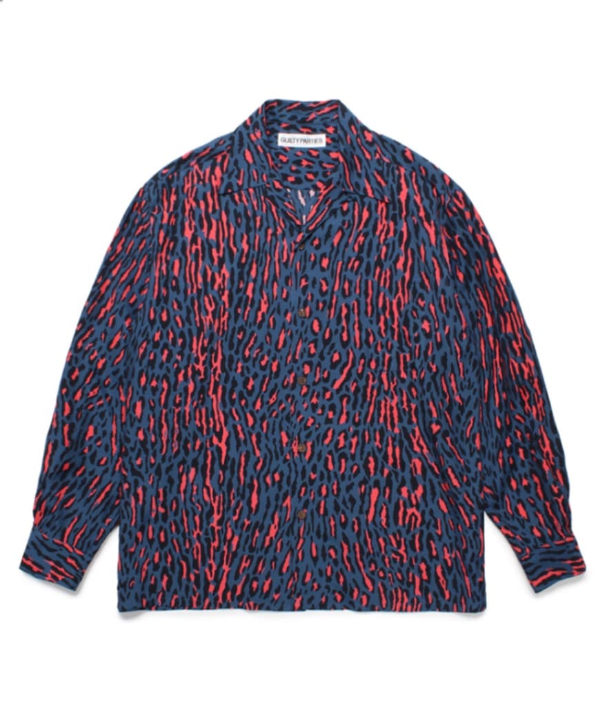 LEOPARD HAWAIIAN SHIRT L/S【BLUE】｜WACKO MARIA｜MELTING POT（正規