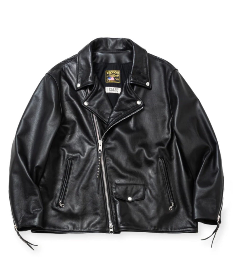 VANSON LEATHER®︎ OVER SIZE DOUBLE RAIDERS JACKET【BLACK】｜CALEE