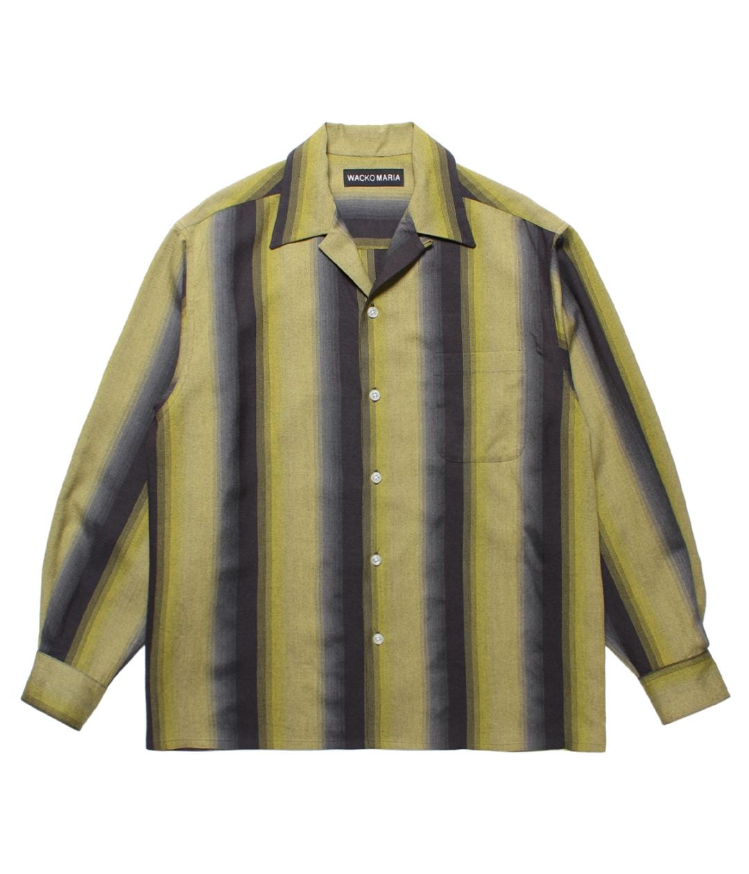 OMBRE STRIPE OPEN COLLAR SHIRT【YELLOW】｜WACKO MARIA｜MELTING POT