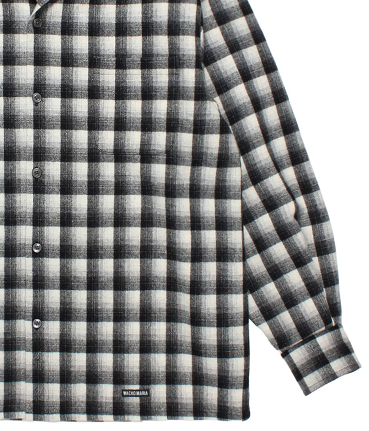 PENDOLTON / WOOL OMBRE CHECK OPEN COLLAR SHIRT (TYPE-1)【WHITE