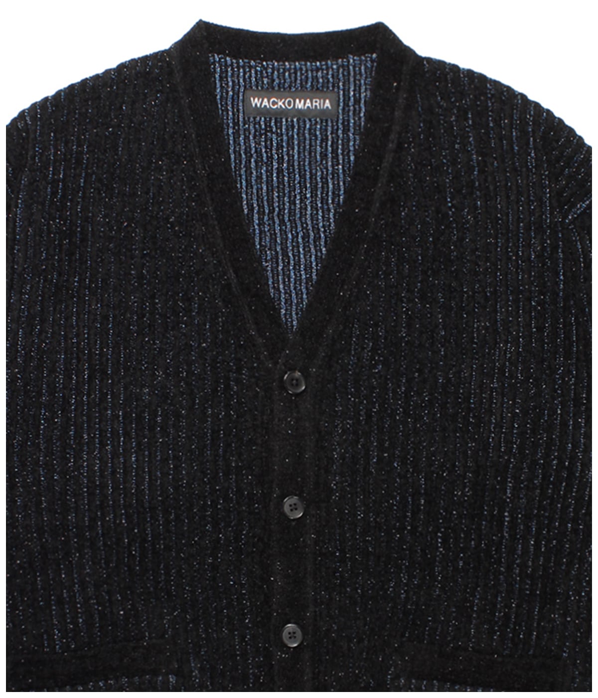 GLITTER KNIT CARDIGAN【BLACK-BLUE】｜WACKO MARIA｜MELTING POT