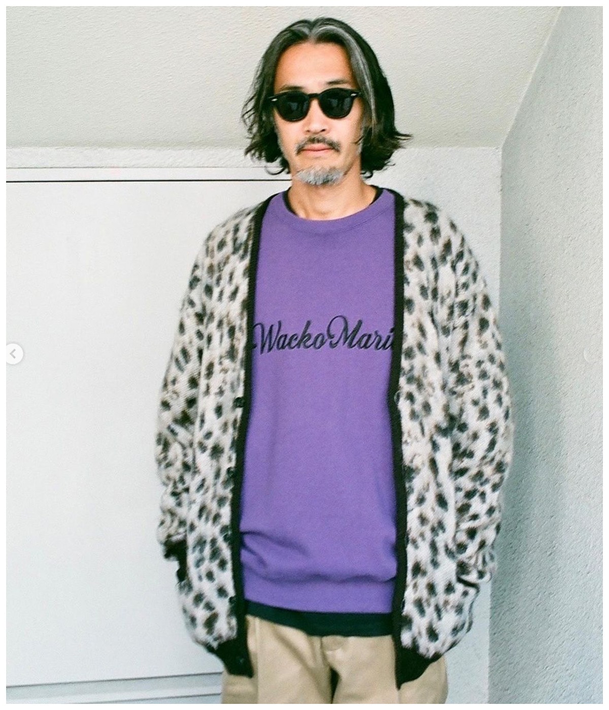 LEOPARD MOHAIR KNIT JACQUARD CARDIGAN (TYPE-1)【WHITE】｜WACKO