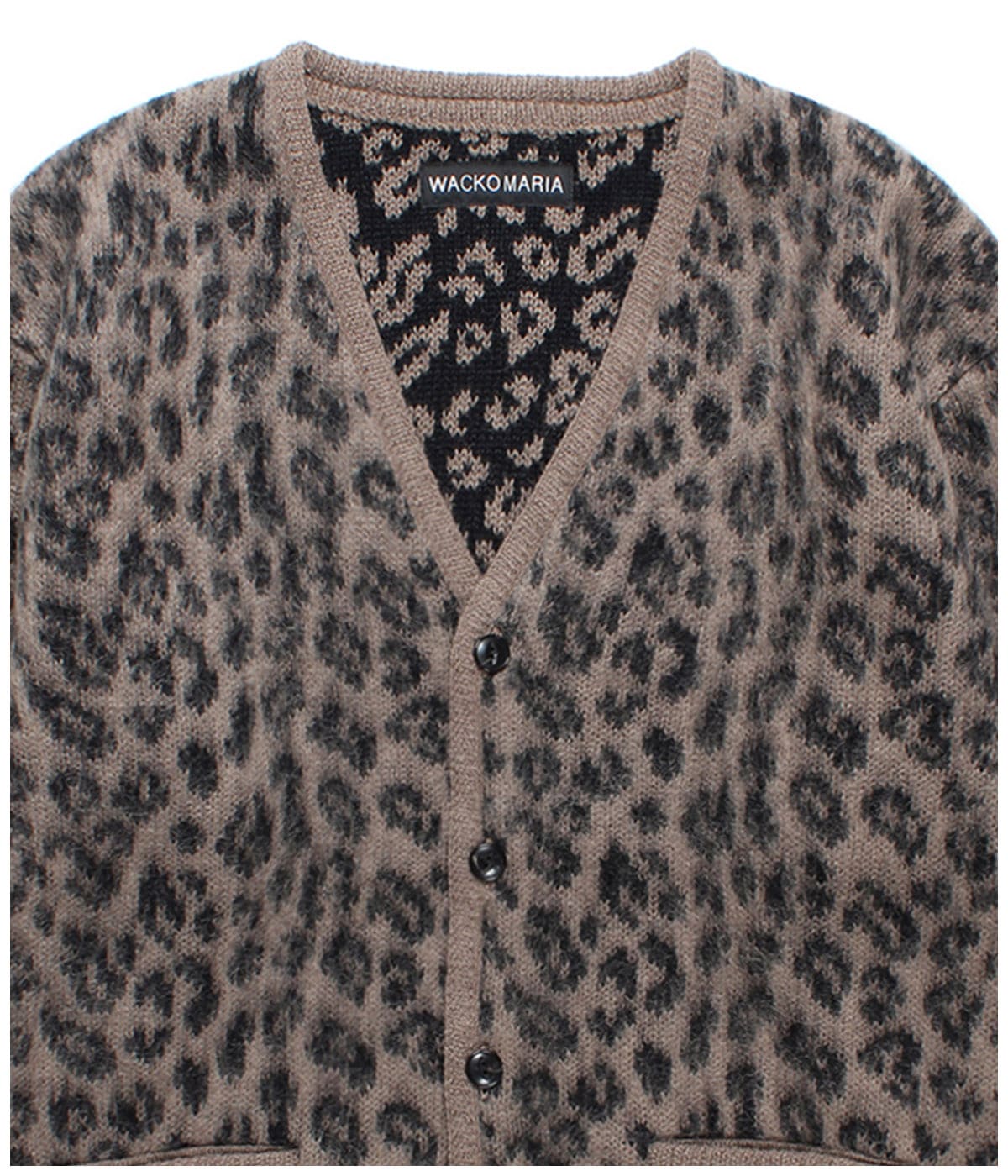 LEOPARD HEAVY MOHAIR KNIT CARDIGAN【BROWN】｜WACKO MARIA｜MELTING