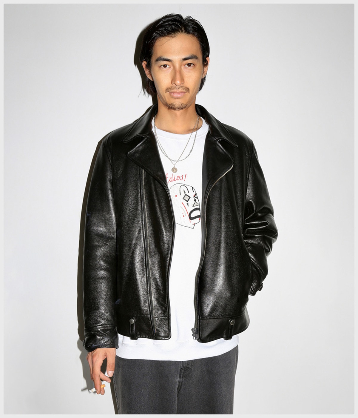 LEATHER DOUBLE RIDERS JACKET (TYPE-1)【BLACK】｜WACKO MARIA