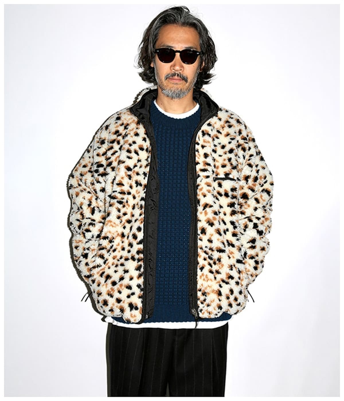 REVERSIBLE LEOPARD BOA FLEECE JACKET【WHITE】｜WACKO MARIA