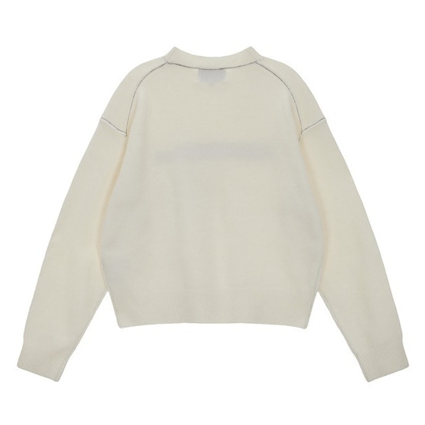 MATIN KIM ニット セーター COLOR LINE POINT LOGO KNIT PULLOVER