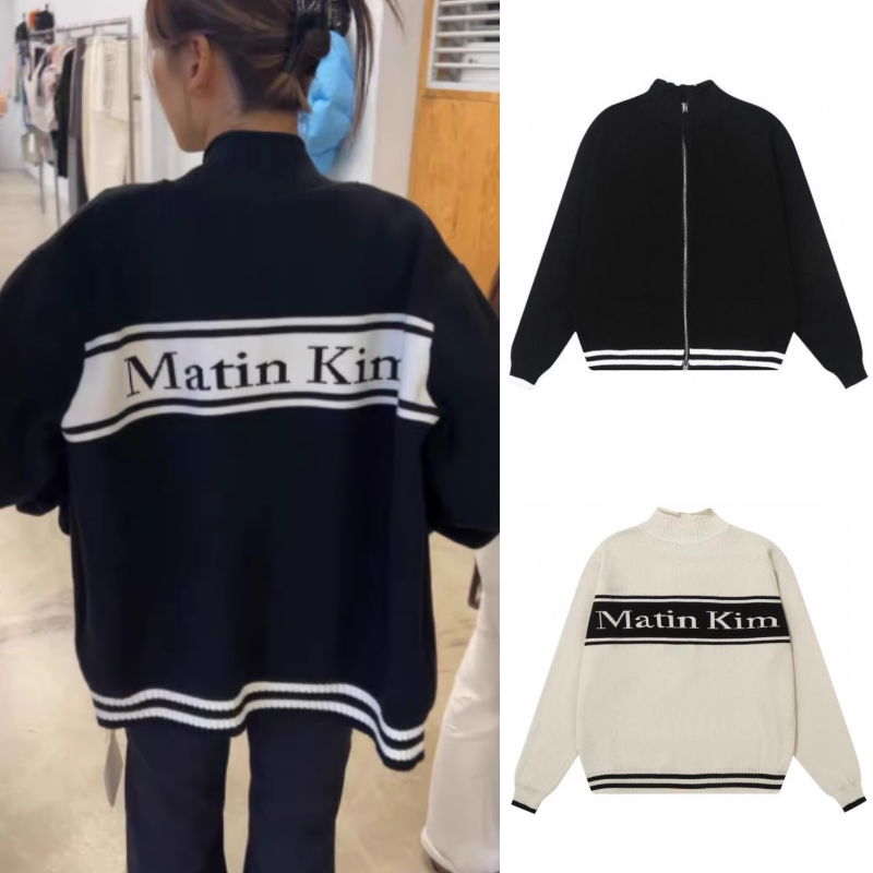 MATIN KIM ニット カーディガン SPELL POINT STRIPE KNIT CARDIGAN