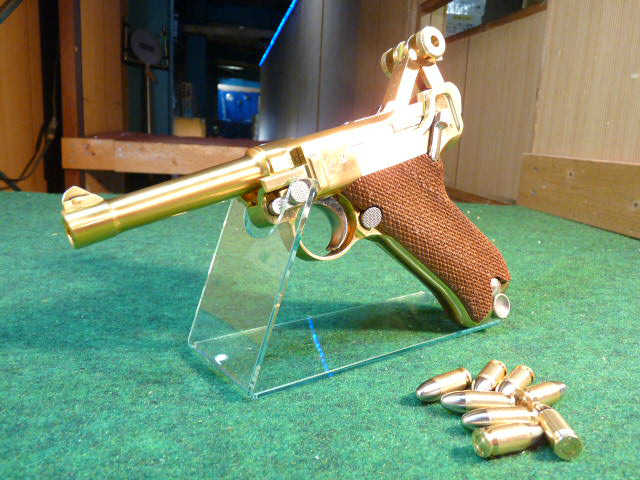 マルシン・金属製モデルガン完成品 ルガー P08 4インチ 木製グリップ