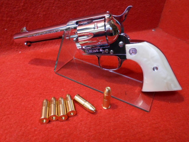 HWS SAA.45 シビリアン オールシルバー カート6発付 発火モデルガン