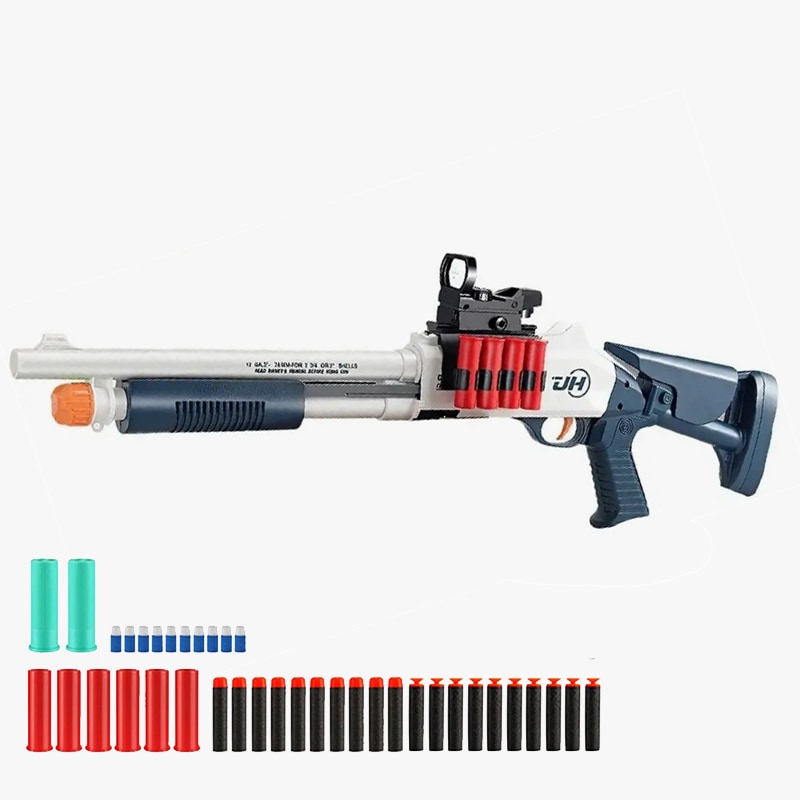 M1014タイプ カート式 スポンジショットガン White/Blue | ナーフ系