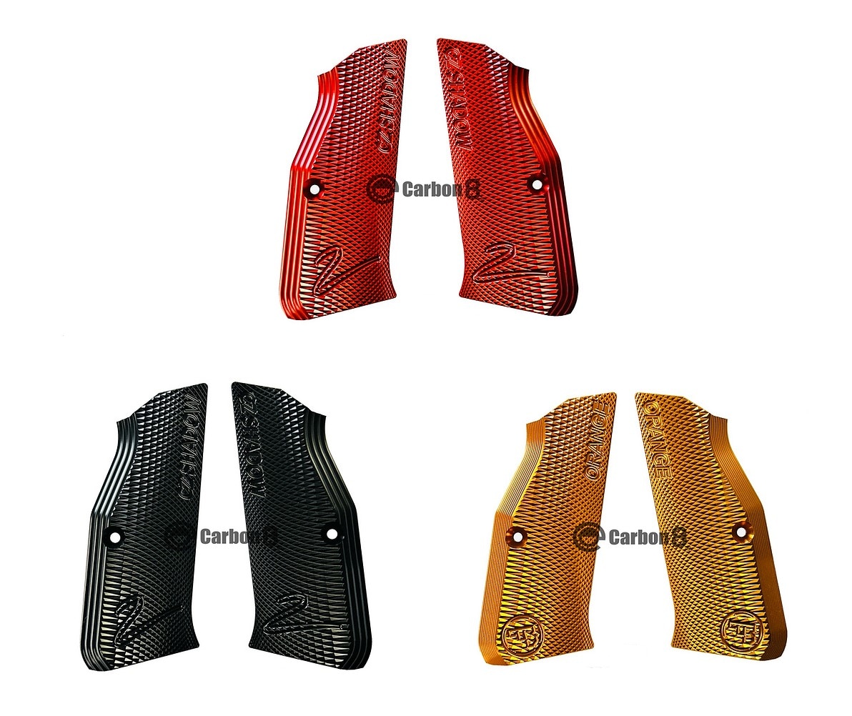 Carbon8 SHADOW-2専用 アルミニウム グリップパネル RED/ORANGE/BLACK