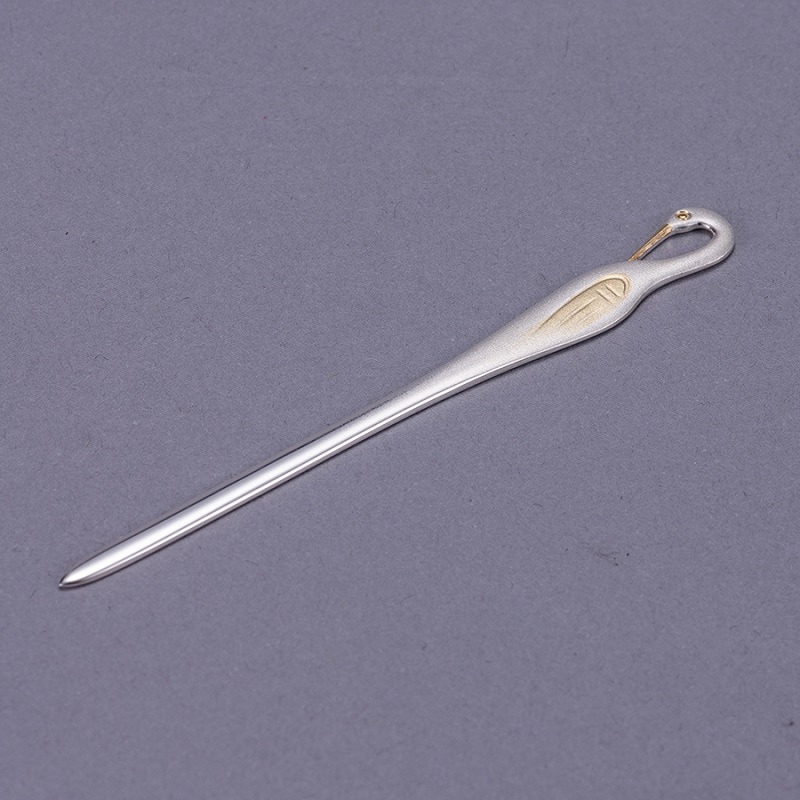 銀製 楊枝（鶴 金差し） | 銀製品,茶器・茶道具 | 森銀器製作所公式