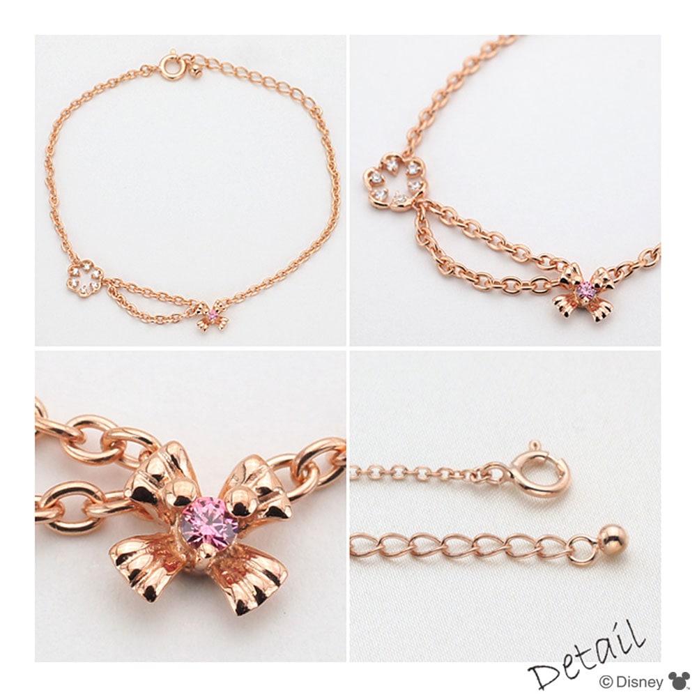 ディズニー] ミッキー シルバー ピンク キュービックジルコニア