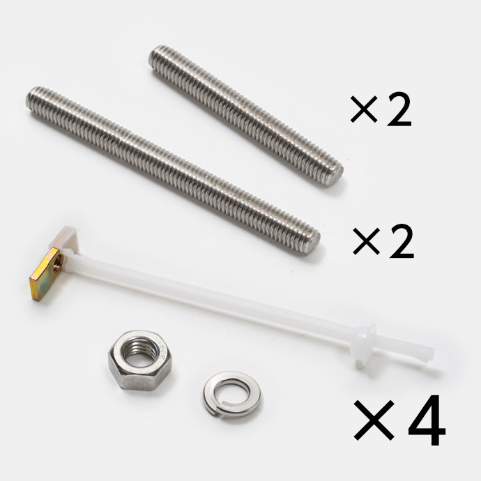 寸切ボルト【M10×60：2本】【M10×90：2本】 メカナット 六角ナット