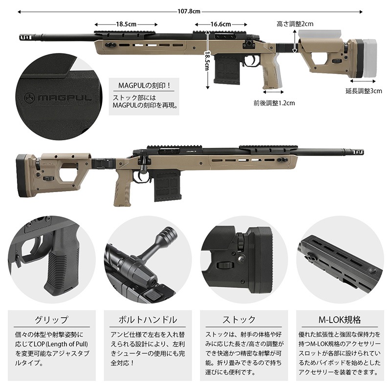 48Hセール】Double Eagle Magpul Pro 700 ボルトアクションスナイパー