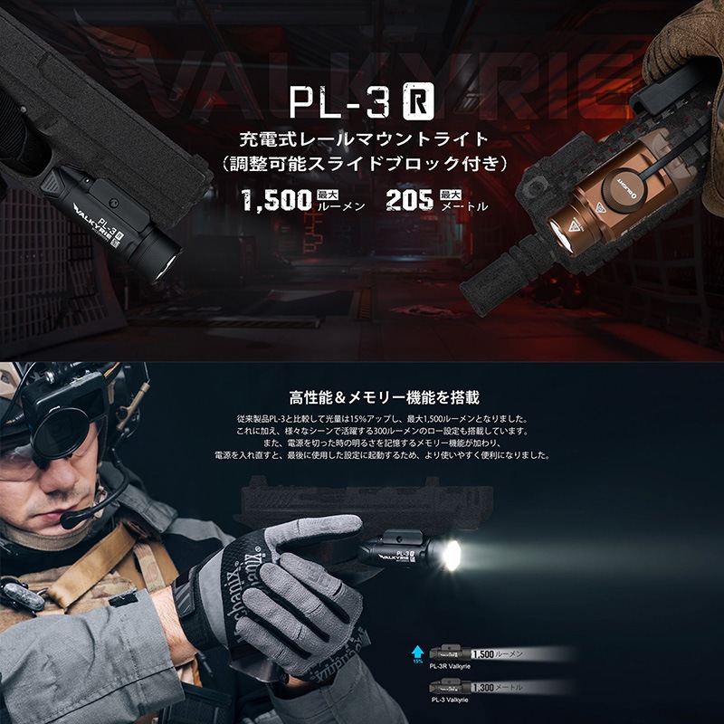 OLIGHT(オーライト) PL-3R タクティカルライト 1500ルーメン