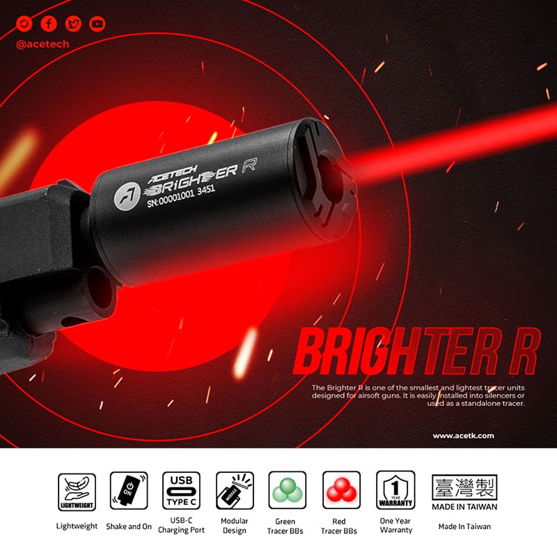 ACETECH Brighter R トレーサーユニット (グリーン＆レッド蓄光BB弾