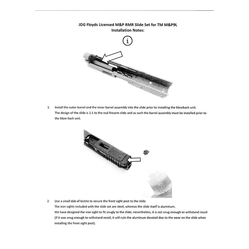 JDG Floyds Licensed M&P RMRアルミスライドセット (東京マルイ M&P9L
