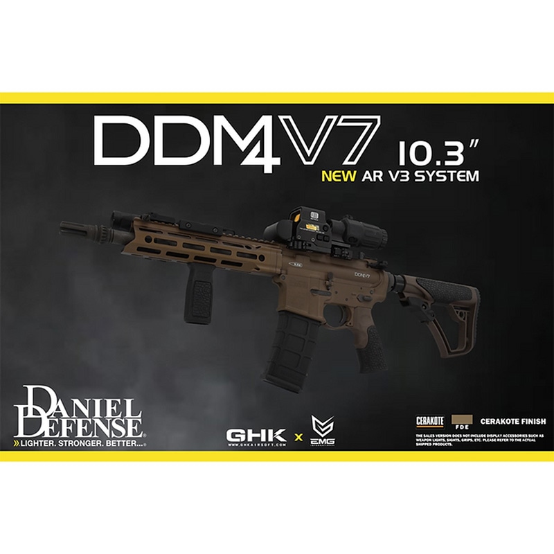 GHK M4 DDM4 V7 10.3inch CO2 ガスブローバックライフル FDE (AR V3