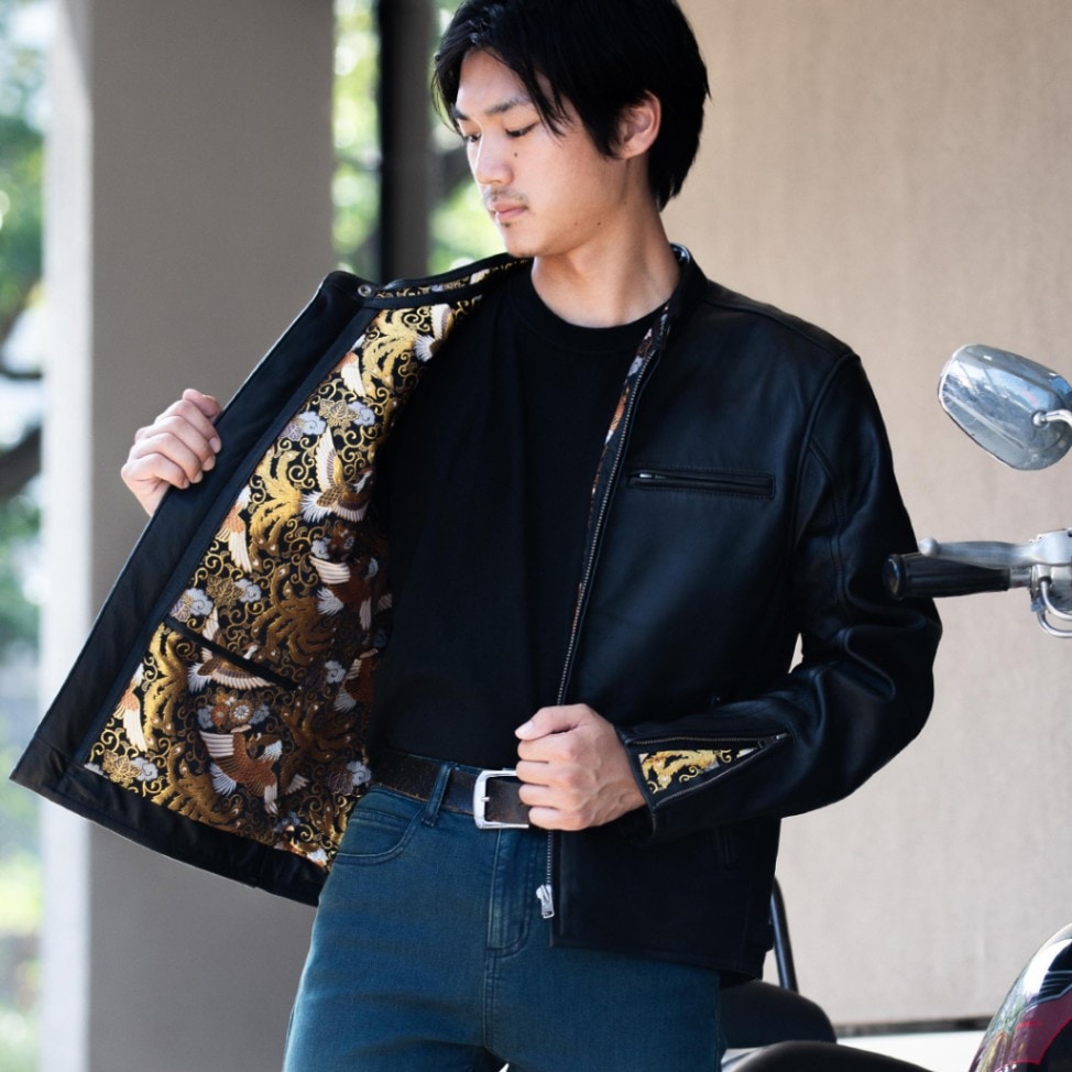 バイク 金襴レザージャケット[21SJ-14K_鳳凰] ウェア,メンズ