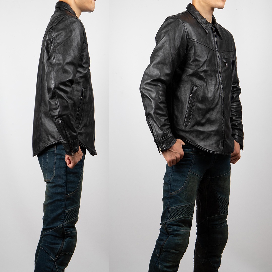 バイク レザーシャツ[SRS-5] ウェア,メンズ,ジャケット,素材別,レザー