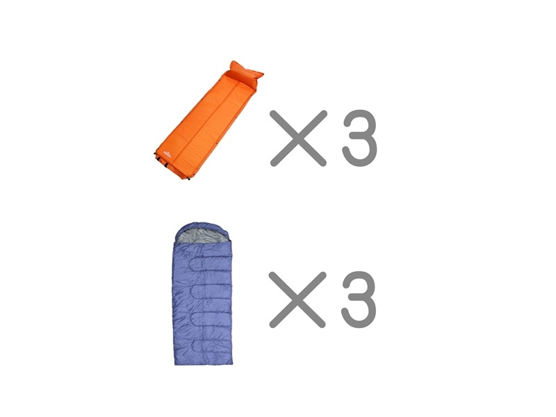 エアマット寝袋セット＜3名様用＞ | キャンプ用品レンタル店【New