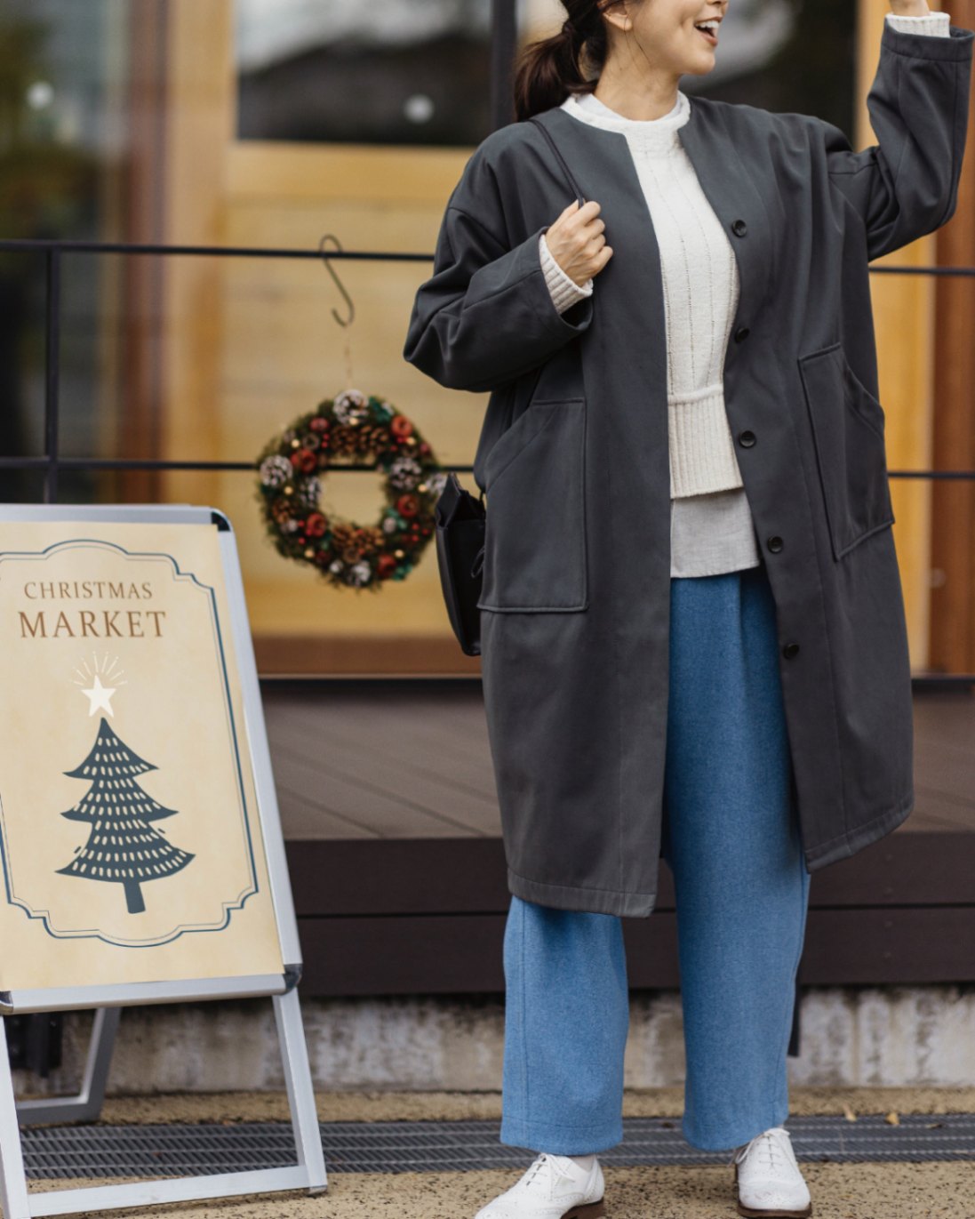 リラシク / ノーカラーボンディングコート | OUTLET,north object