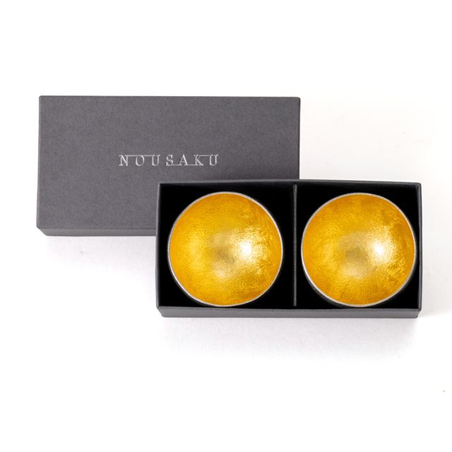 ぐい呑 - まどか - 金箔 2ヶセット｜錫製雑貨・酒器の通販は能作