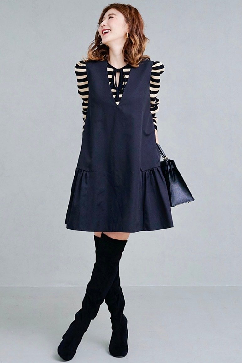 パフスリーブボーダーニット | ALL ITEM | OBLI