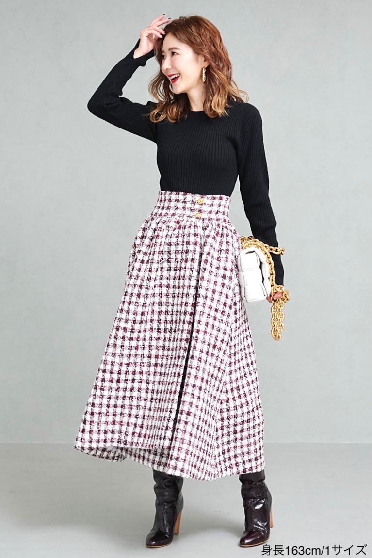 ツイードラップスカート | BOTTOMS | OBLI