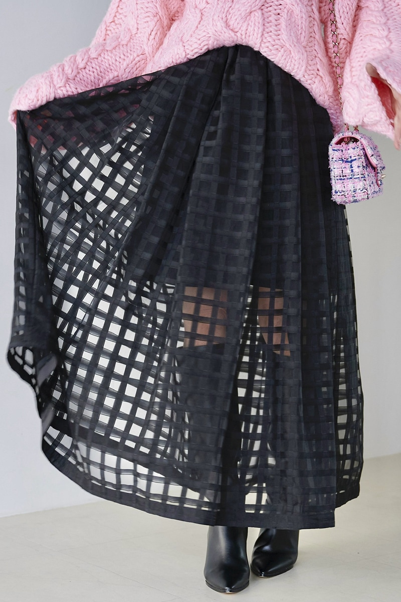 シースルーチェックスカート【残りわずか】 | ALL ITEM | OBLI