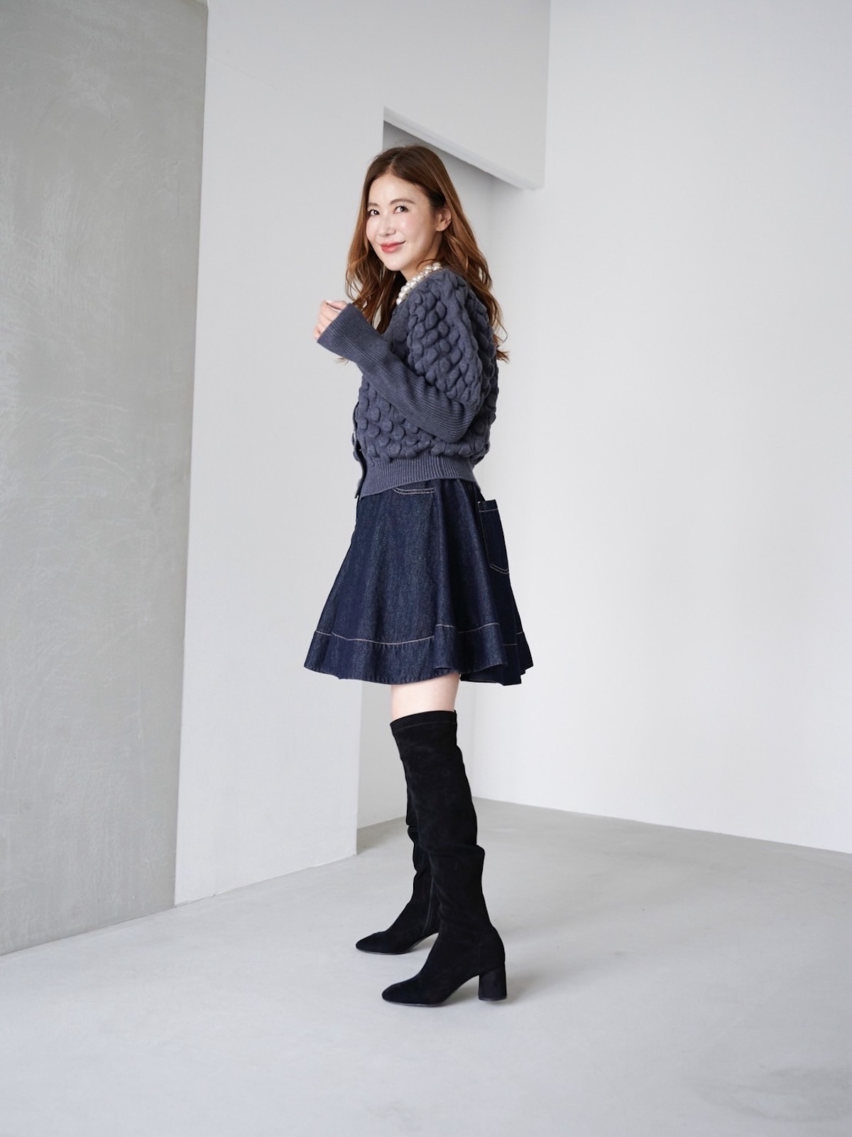 パールカーディガン/グレー | TOPS | OBLI